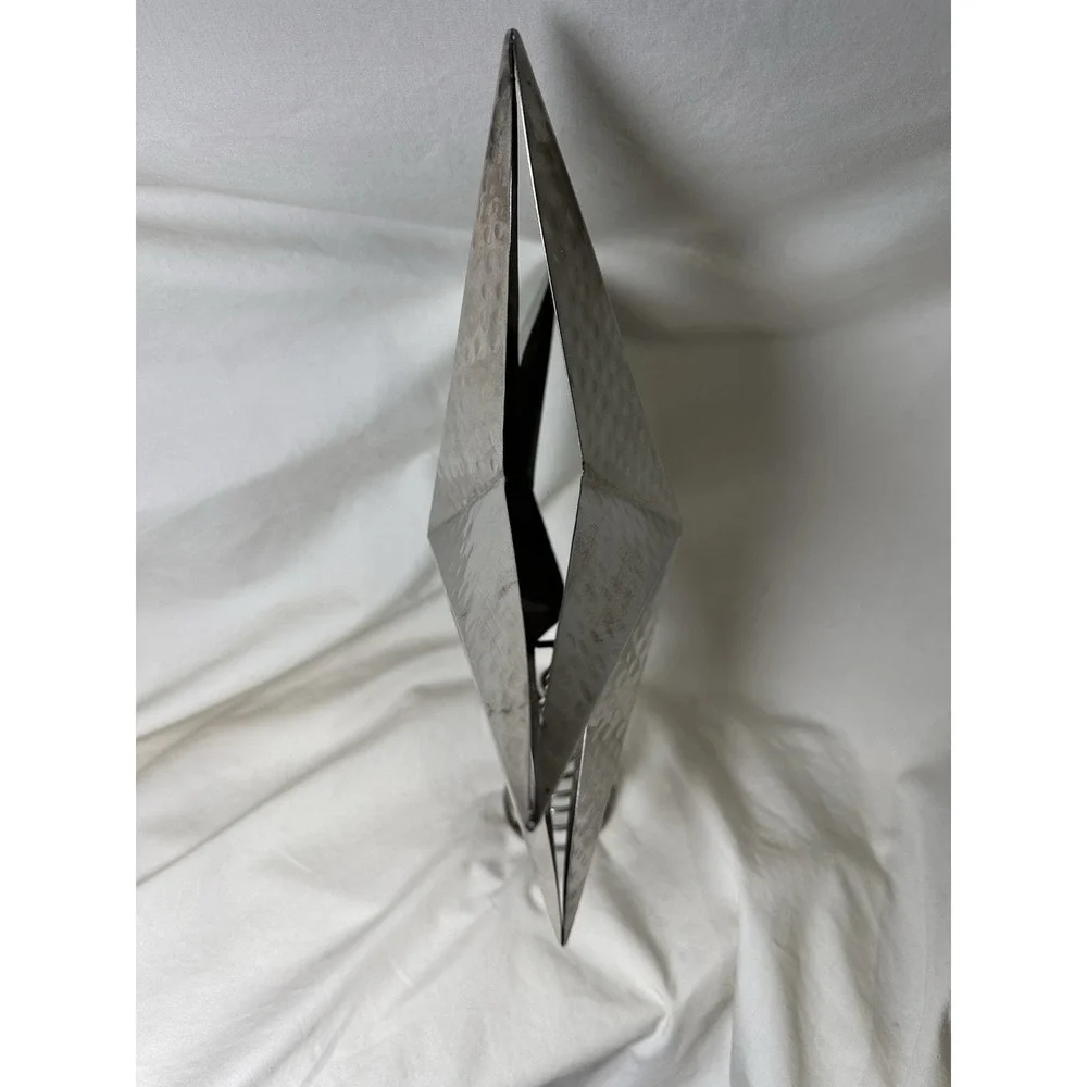 Large Metal‎ Christmas Tree Topper Star Silver Hammered Rustic Decor
